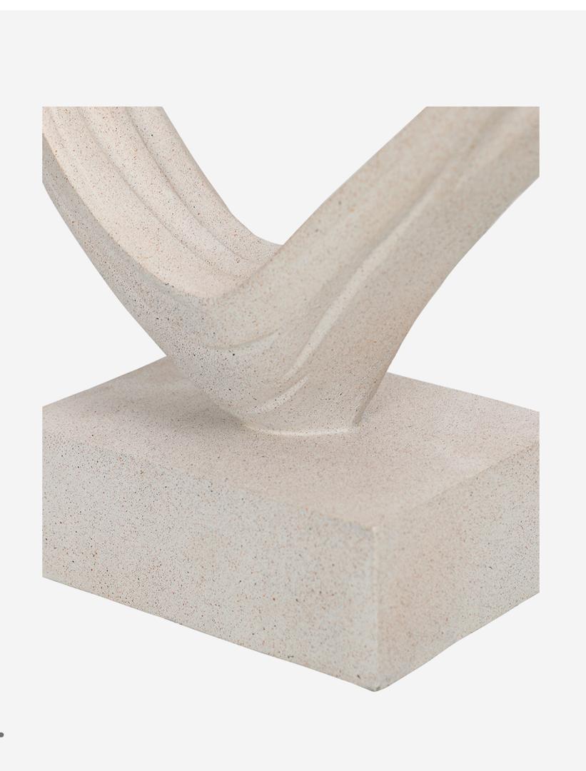 Aven white sculpted heart decorative resin sculpture