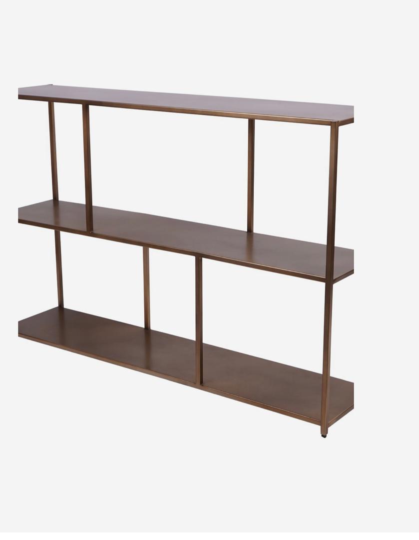 Brooks console table in brushed champagne gold metal frame