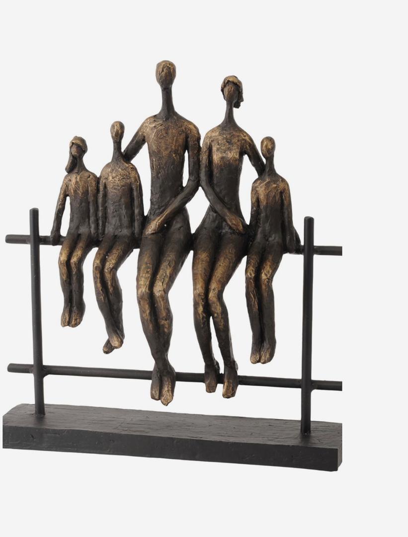 Duxford family of five sculpture in antique bronze finish