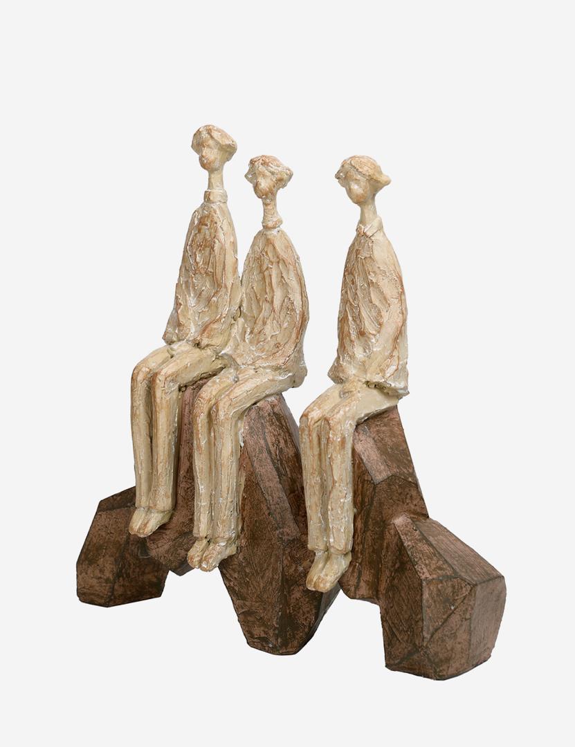 Ellington seated forms family of 3 sculptural resin figures