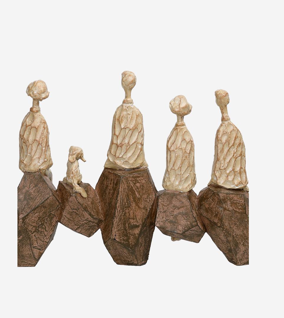 Ellington seated forms family of 5 sculpture with abstract figures