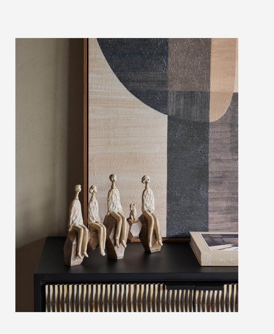 Ellington seated forms family of 5 sculpture with abstract figures