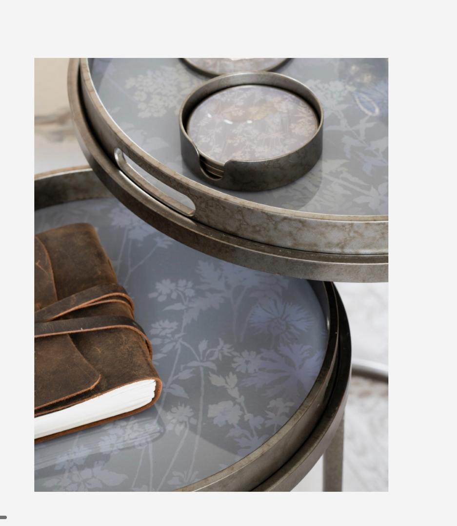 LAURA ASHLEY TIDWORTH SET OF 2 SIDE TRAY TABLES - Image 4