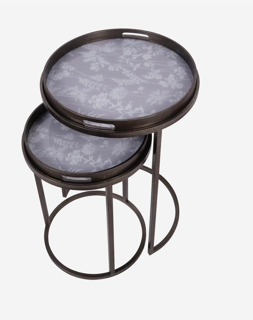 Laura Ashley Tidworth set of 2 nesting side tray tables with floral print