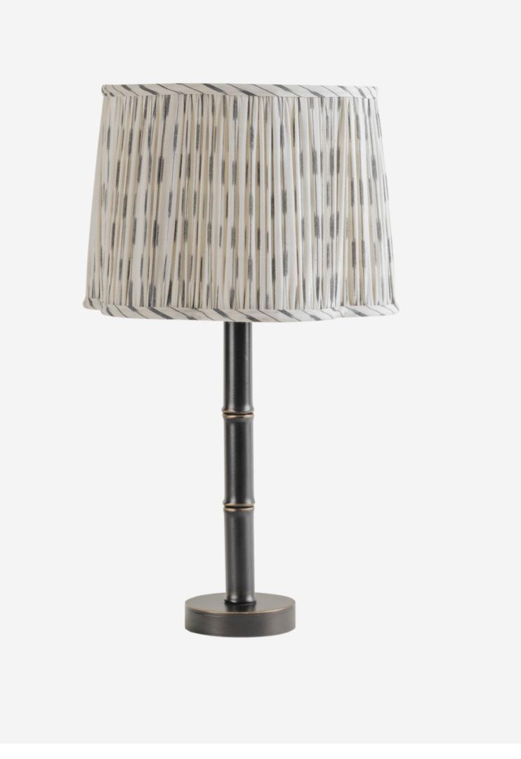 Lexi table lamp with pleated ikat shade and bronze base