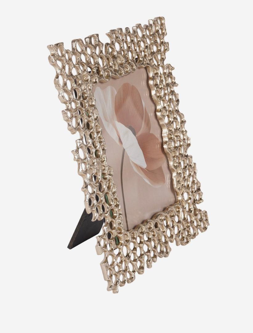 Miel cast aluminium photo frame 4x6 in champagne gold finish